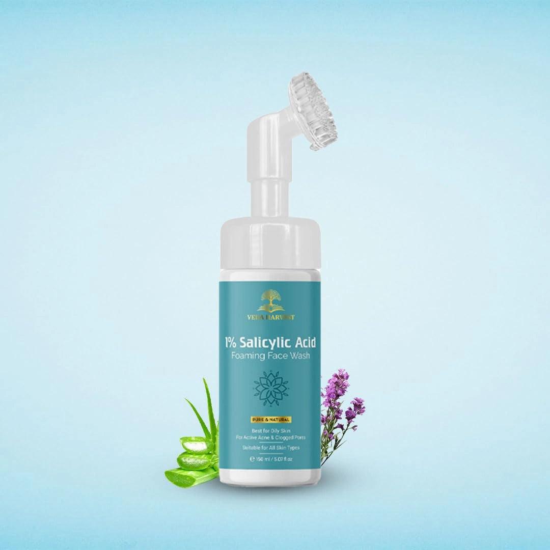 1% Salicylic Acid Face Wash for Acne & Open Pores – 150ml - Veda Harvest