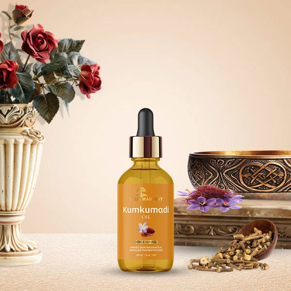 kumkumadi Tailam Face Oil For Glowing Skin - 30ml - Veda Harvest