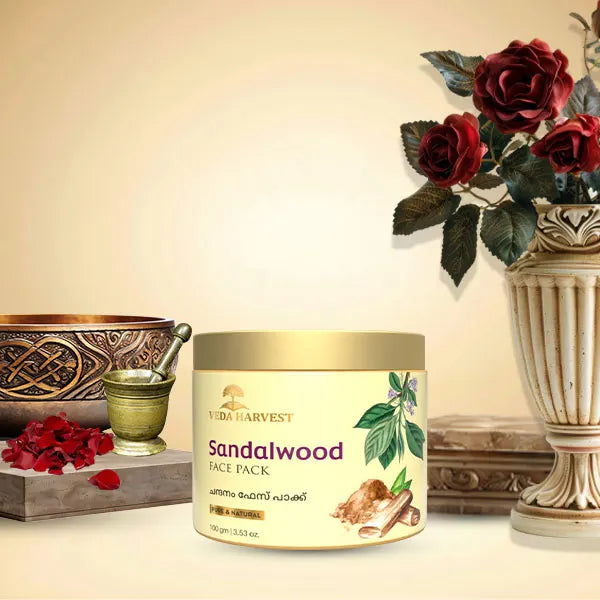 Sandalwood Face Pack for Glowing Skin – 100gm - Veda Harvest