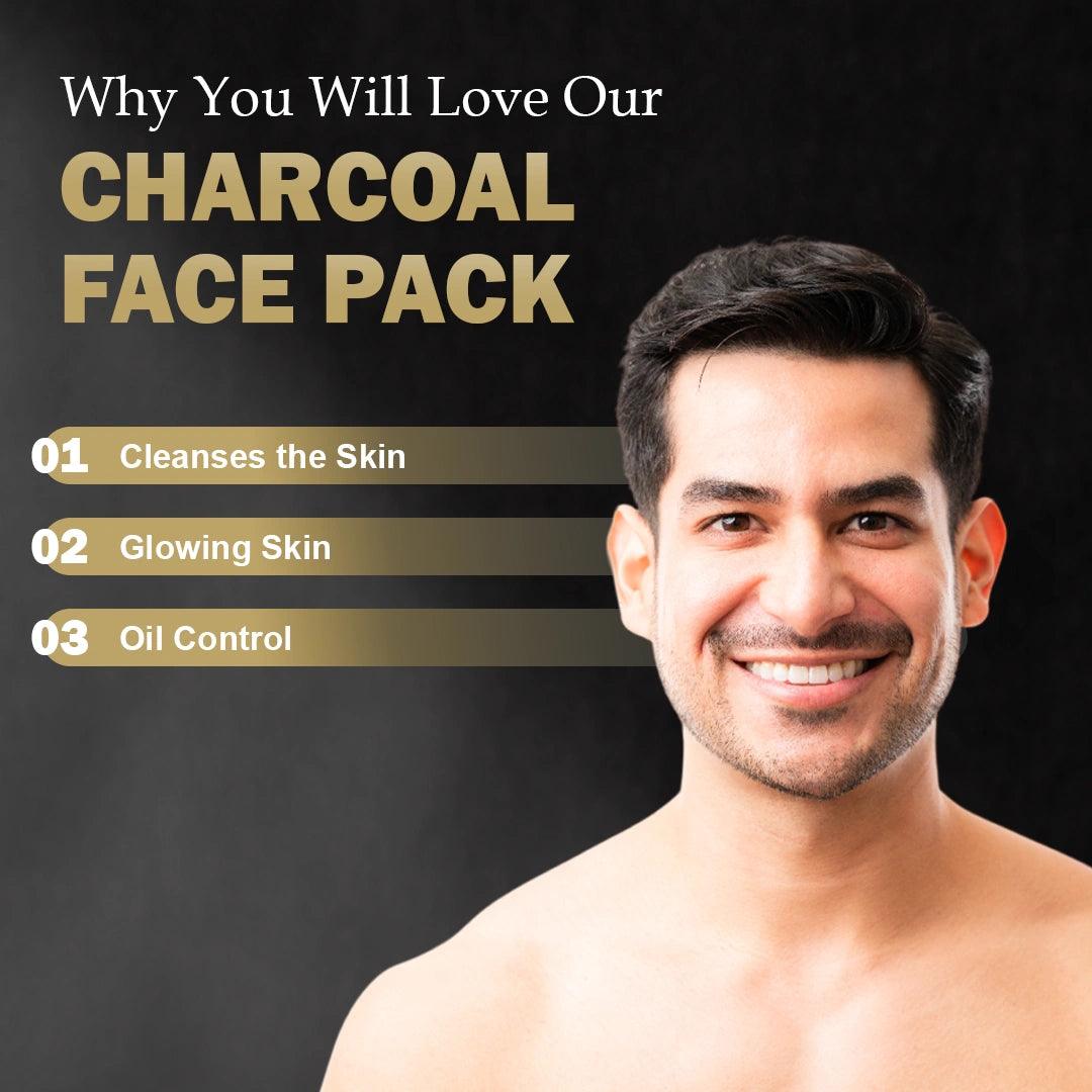Charcoal Face Pack for Skin Detox - 100gm - Veda Harvest