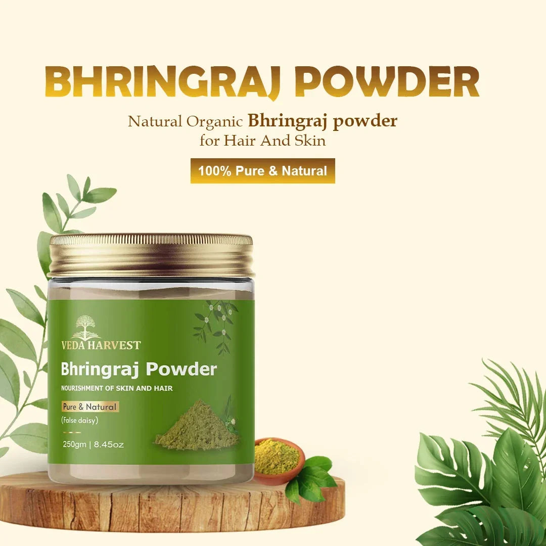 Organic Bhringraj Powder for Hair Growth – 250gm - Veda Harvest