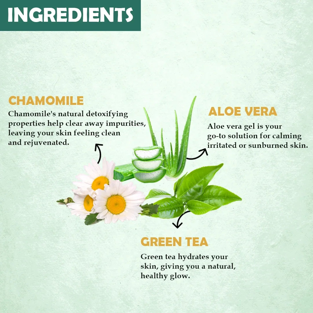 Green Tea Face Pack for Dark Spots & Cleansing - 100gm - Veda Harvest