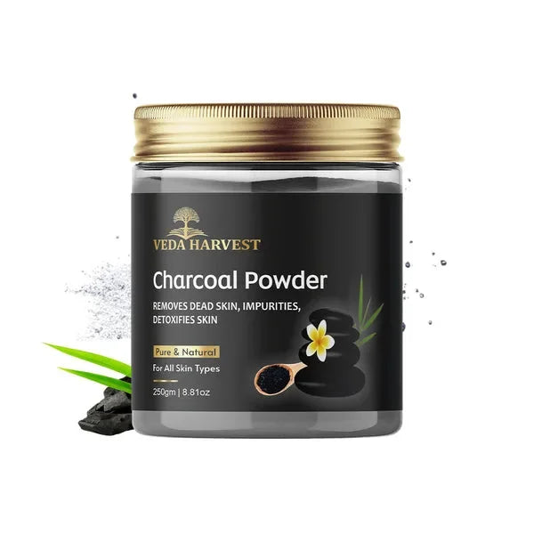 Natural Activated Charcoal Powder for Skin – 250gm - Veda Harvest