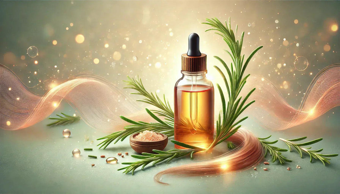 oil bottle with rosemary plant