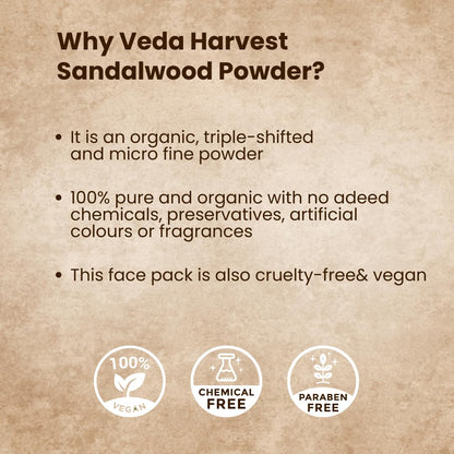 Veda Harvest Sandalwood Powder for Glowing skin and Detan