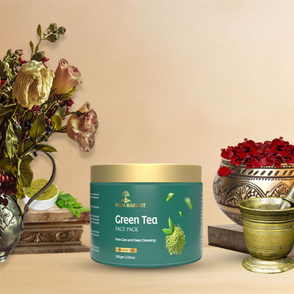 Veda Harvest Green Tea Face Pack For Dark Spots Removal Deep Cleansing