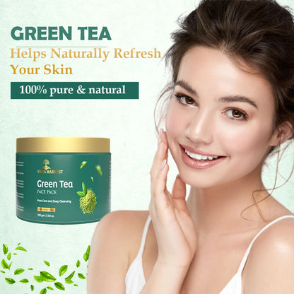 Veda Harvest Green Tea Face Pack For Dark Spots Removal Deep Cleansing