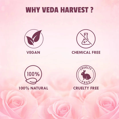 Veda Harvest Rose Petal Powder For | Skin glow | Tan removal | Hair mask - 250gm