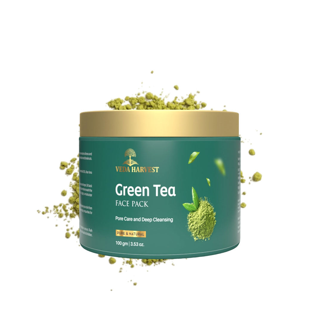 Veda Harvest Green Tea Face Pack For Dark Spots Removal Deep Cleansing