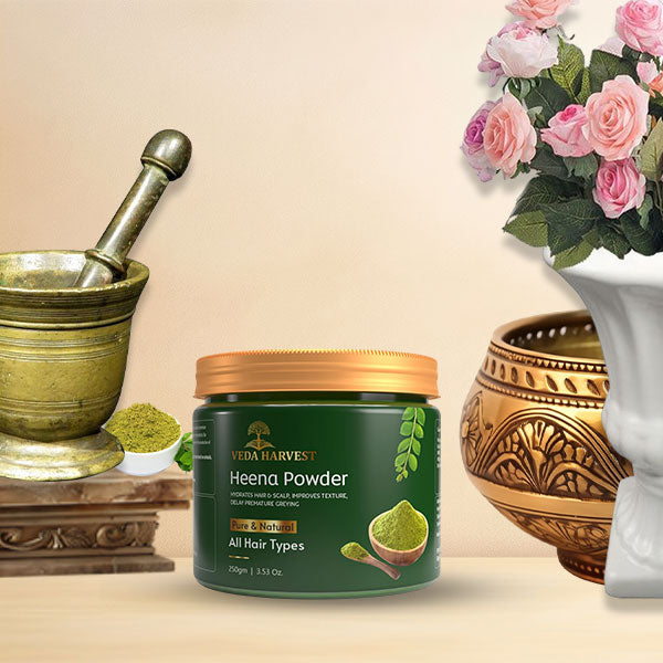 Veda Harvest Heena/Henna powder for hair colour for multiple hair benefits