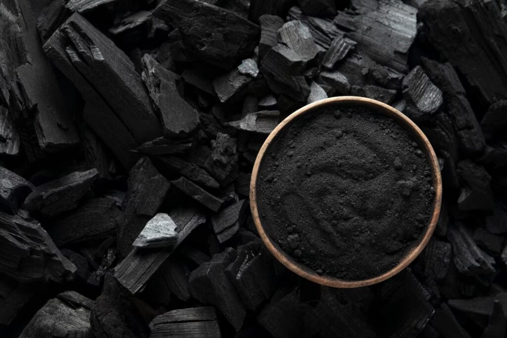 charcoal powder in a bowl